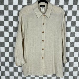 Vintage Pasta S Jute Cream colored long sleeve button-down women’s shirt